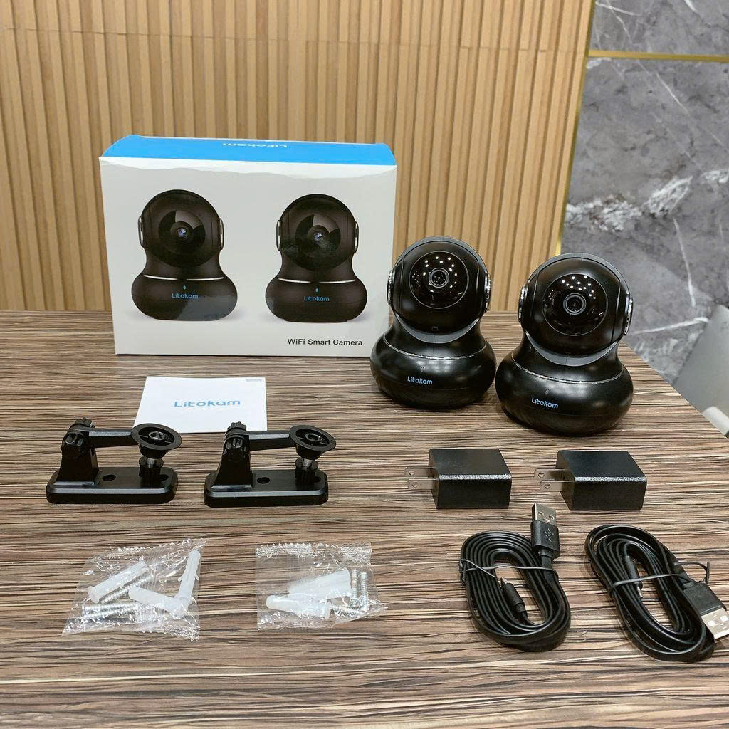 bộ 2 chiếc Camera xoay HD an ninh thông minh Litokam