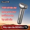 Máy cạo râu Rewell T5, lưỡi kép từ tính, tự mài, chống nước IPX7