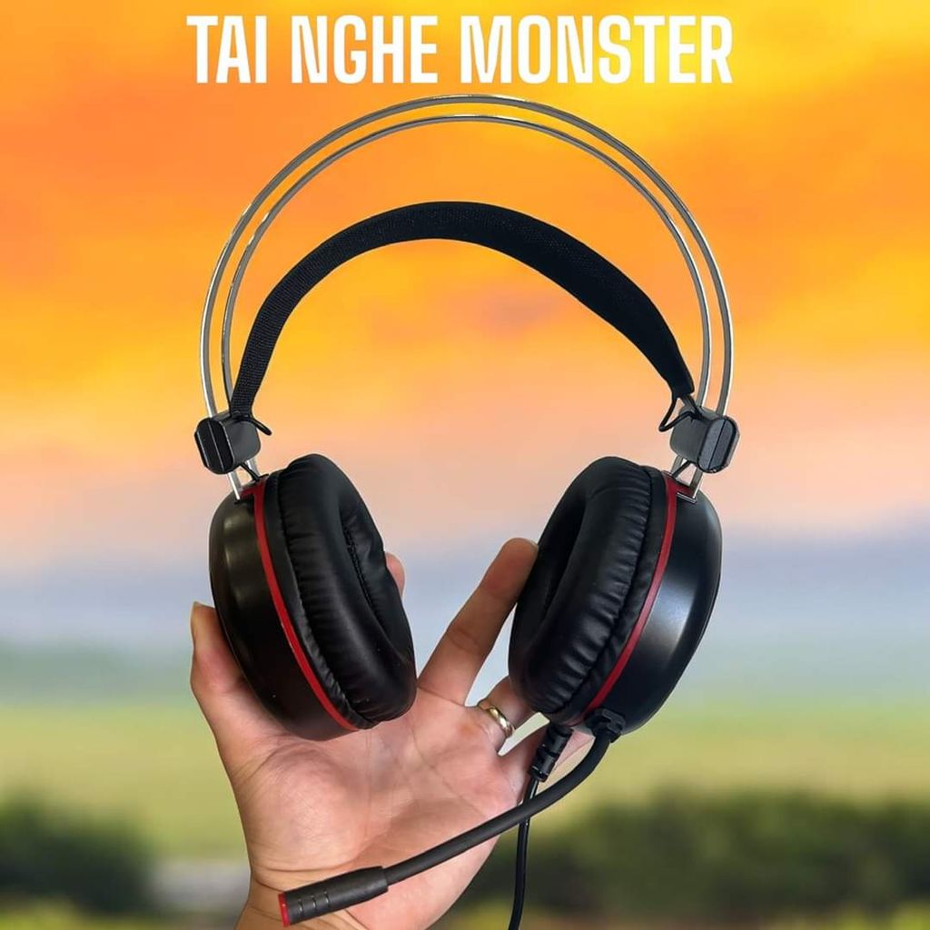 Tai Nghe Gaming Chụp Đầu Monster - Mic Tích Hợp Khử Tiếng Ồn (Da bị bong nhẹ)