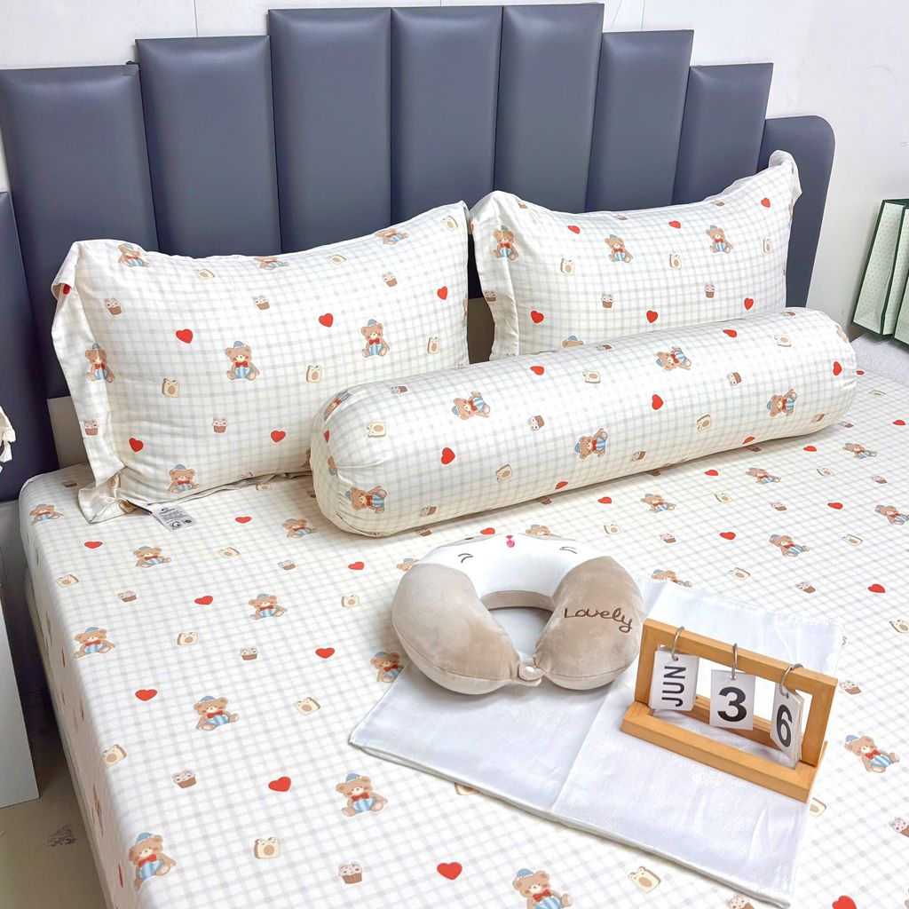 Bộ chăn ga gối full 5 món - Chất liệu Tencel Microfiber