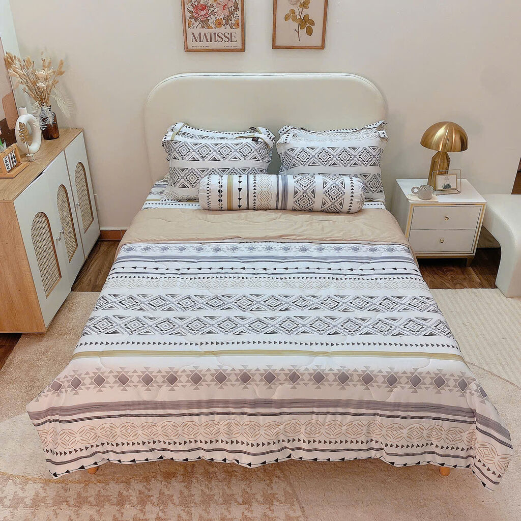 Họa Tiết Bắc Âu Bộ chăn ga gối Lẻ 4 món - Chất liệu Tencel Microfiber 