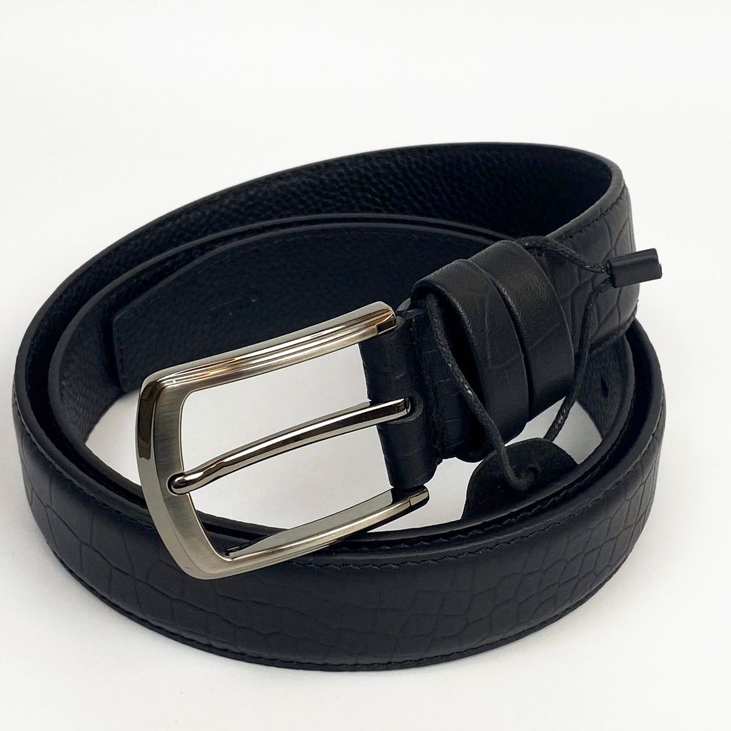 Dây lưng nam khoá kim da bò thật 100% Leather bền bỉ, bản dây 3.5cm, khâu 2 mặt