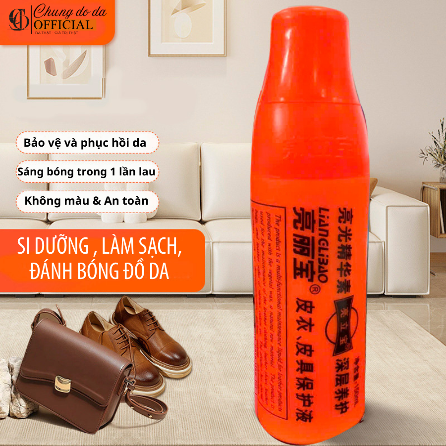 Xi đánh giày da, Quần áo da, Áo khoác da, Túi xách, Ghế sofa, Nội thất ô tô, Dầu đánh bóng, Dưỡng ẩm
