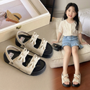 SANDAL BÉ GÁI QUAI DA LỘN ĐÍNH NƠ – ĐẾ XỐP ĐÚC SIÊU ÊM, CHỐNG TRƠN TRƯỢT