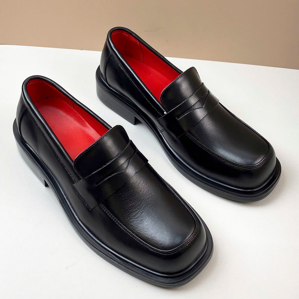 Giày Tây Nam Da Bò Nguyên Tấm Kiểu Dáng Penny Loafer G1-PLFD3-MOCA01 Lót Đỏ Sang Trọng