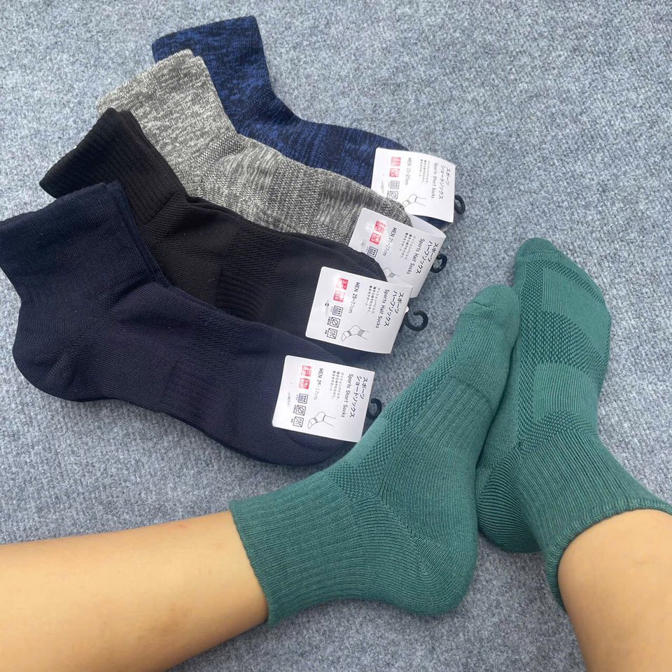 SET 10 đôi Tất Uniqlo Basic Cổ Lửng có ĐỆM BÔNG XÙ đi 4 mùa