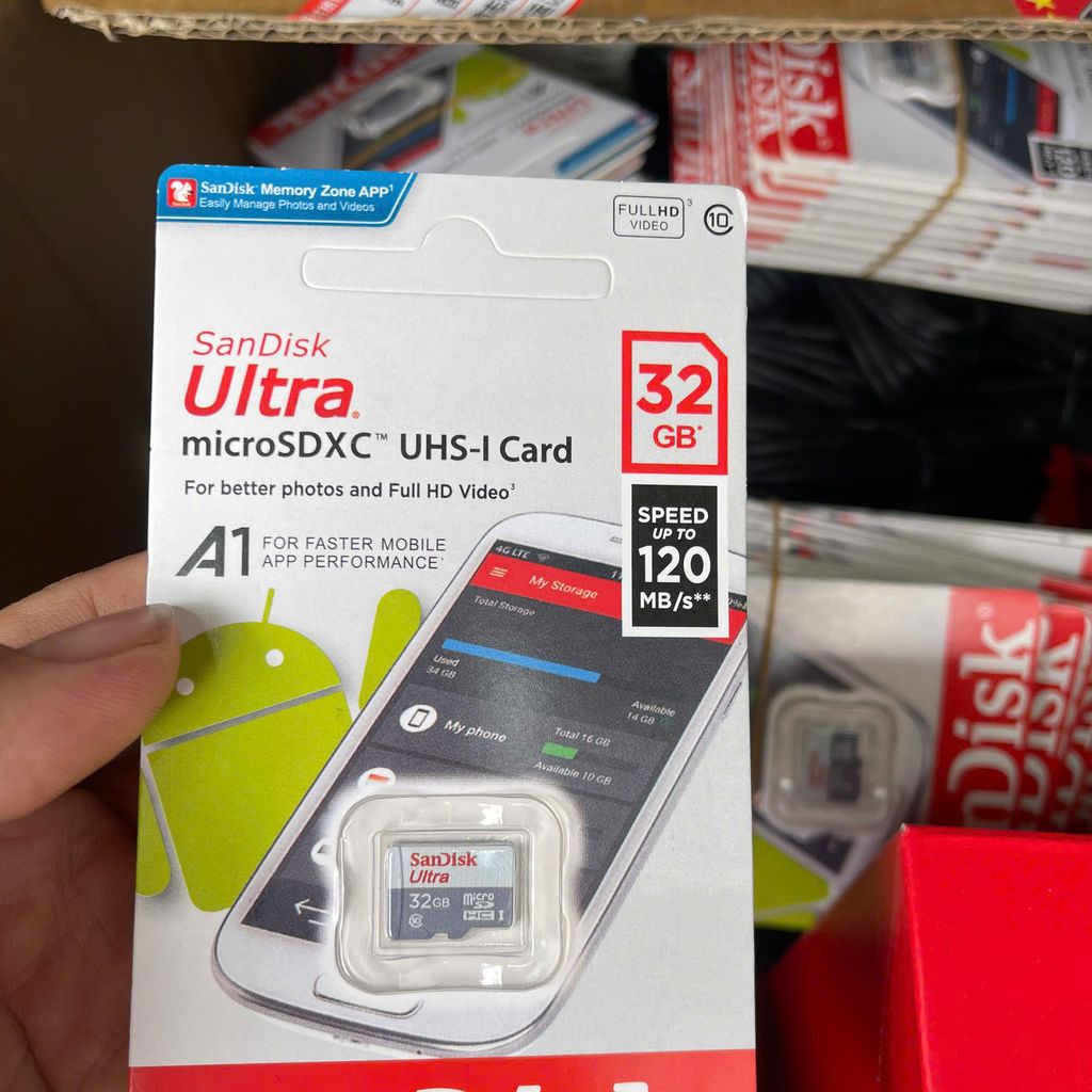 Thẻ nhớ Sandisk 32GB A1 C10 chạy Camera