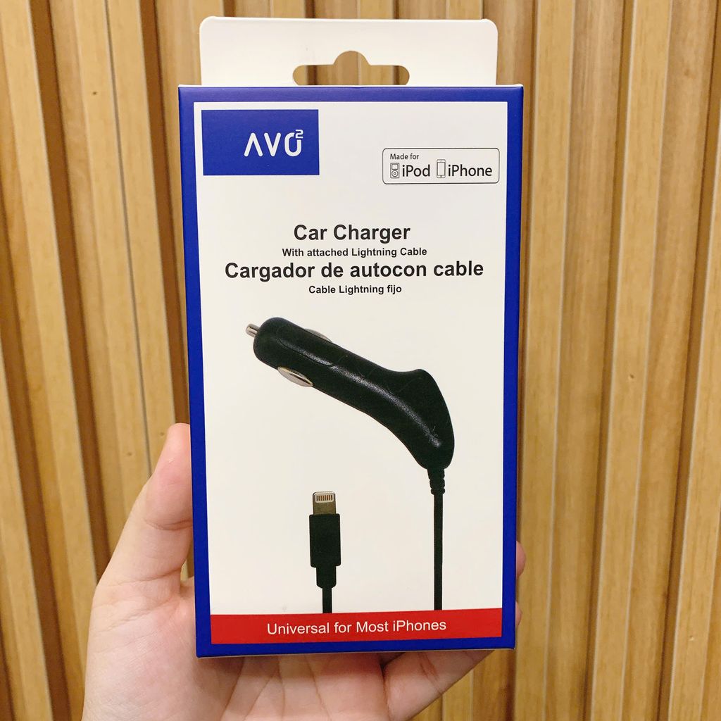 Tẩu sạc ô tô liền cáp iPhone AVO - C48 có chứng chỉ MFI