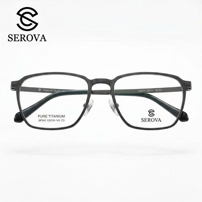 Kính mắt Titanium cao cấp hãng SEROVA SP240 - C3, gọng kính cận, chất liệu Titan siêu nhẹ