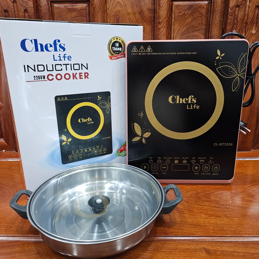 Bếp từ đơn Chefs Life CL- BT3308 công suất 2200W (Tặng kèm nồi)