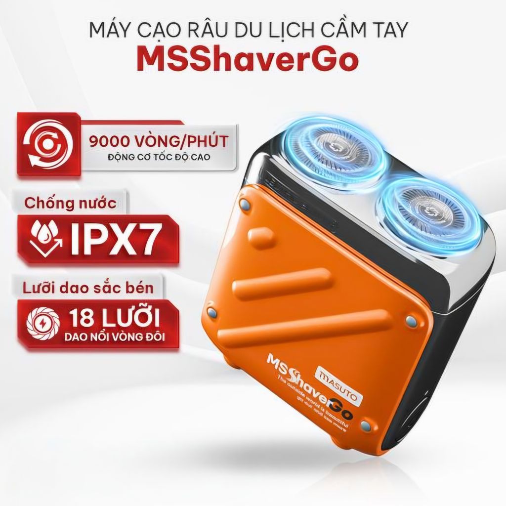 Máy cạo râu mini bỏ túi cực gọn MASUTO, lưỡi kép siêu mỏng có chống nước (Màu ngẫu nhiên)