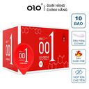Bao cao su siêu mỏng Olo 0.01 Đỏ hộp 10 chiếc tinh chất nóng ấm nội địa Trung chính hãng giá rẻ 