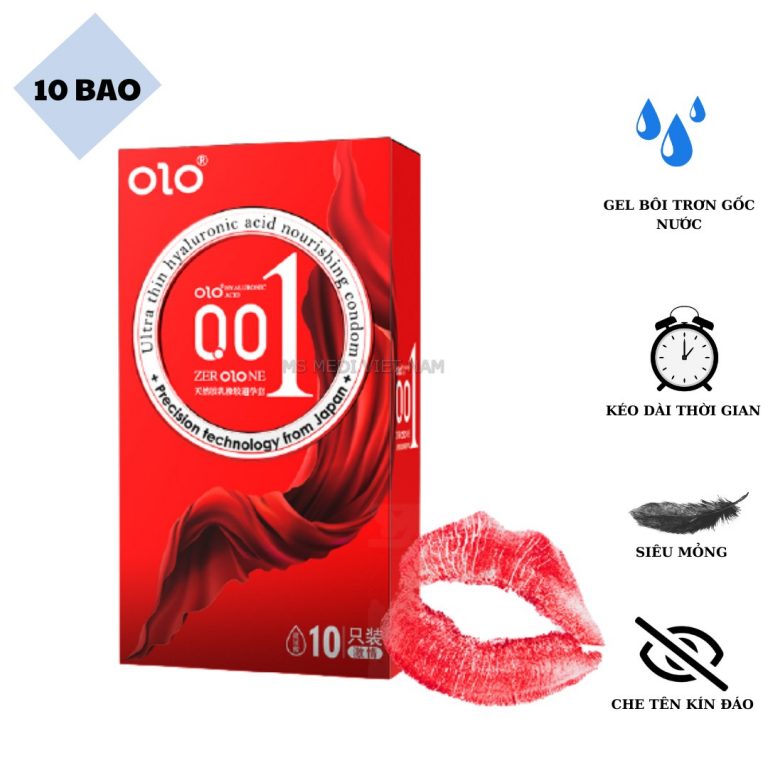 Bao cao su siêu mỏng Olo Thin Square Red hộp 10 chiếc chính hãng