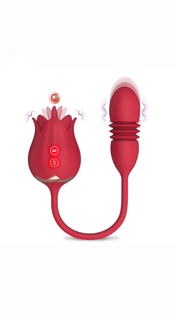 Lưỡi liếm ngụy trang hoa hồng Massager kèm trứng rung thụt