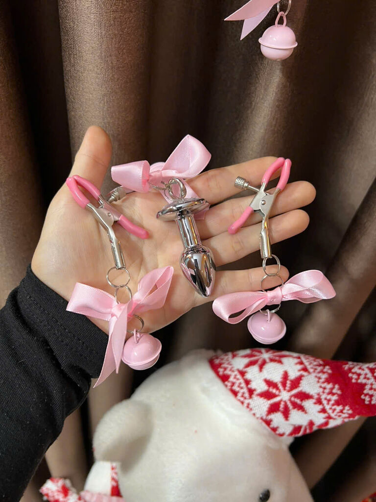 BDSM - Butt plug + kẹp đầu i gắn chuông - SEXTOY