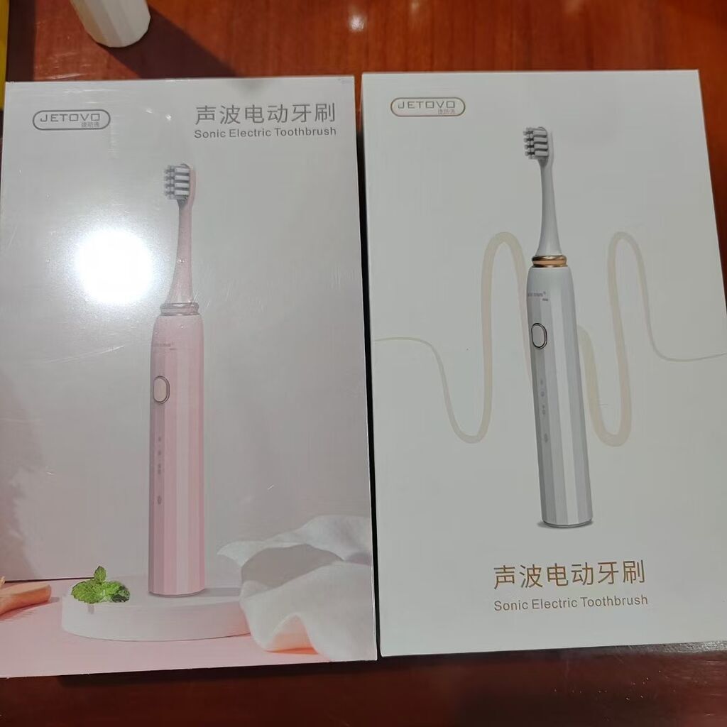 Bàn chải điện Sonic Electric Toothbrush JETOVO - kèm 2 đầu bàn chải, màu hồng