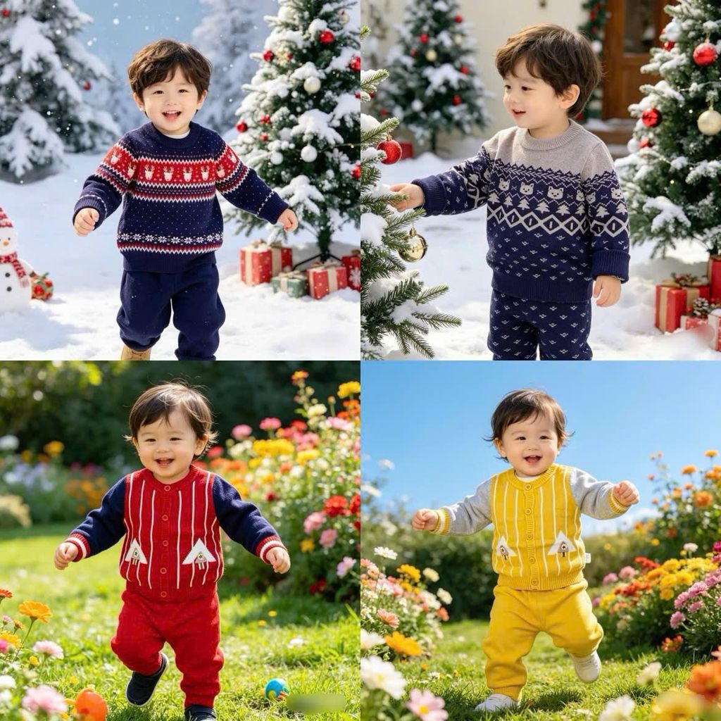 [Kho Mỹ Đình] (1-5 tuổi) C6084 C6037 Bộ len siêu mềm cho bé