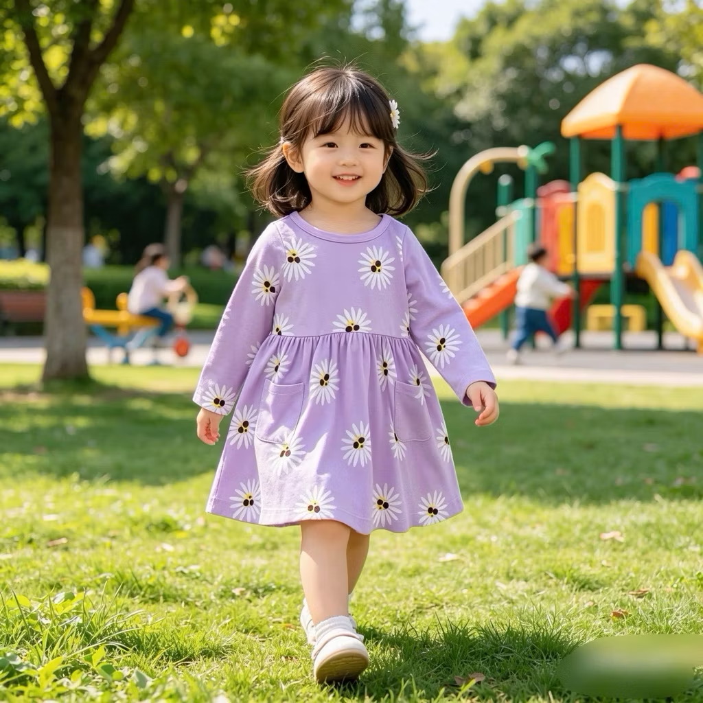 [Kho Mỹ Đình] (2-7y) C5535.Váy HM dài tay cho bé 