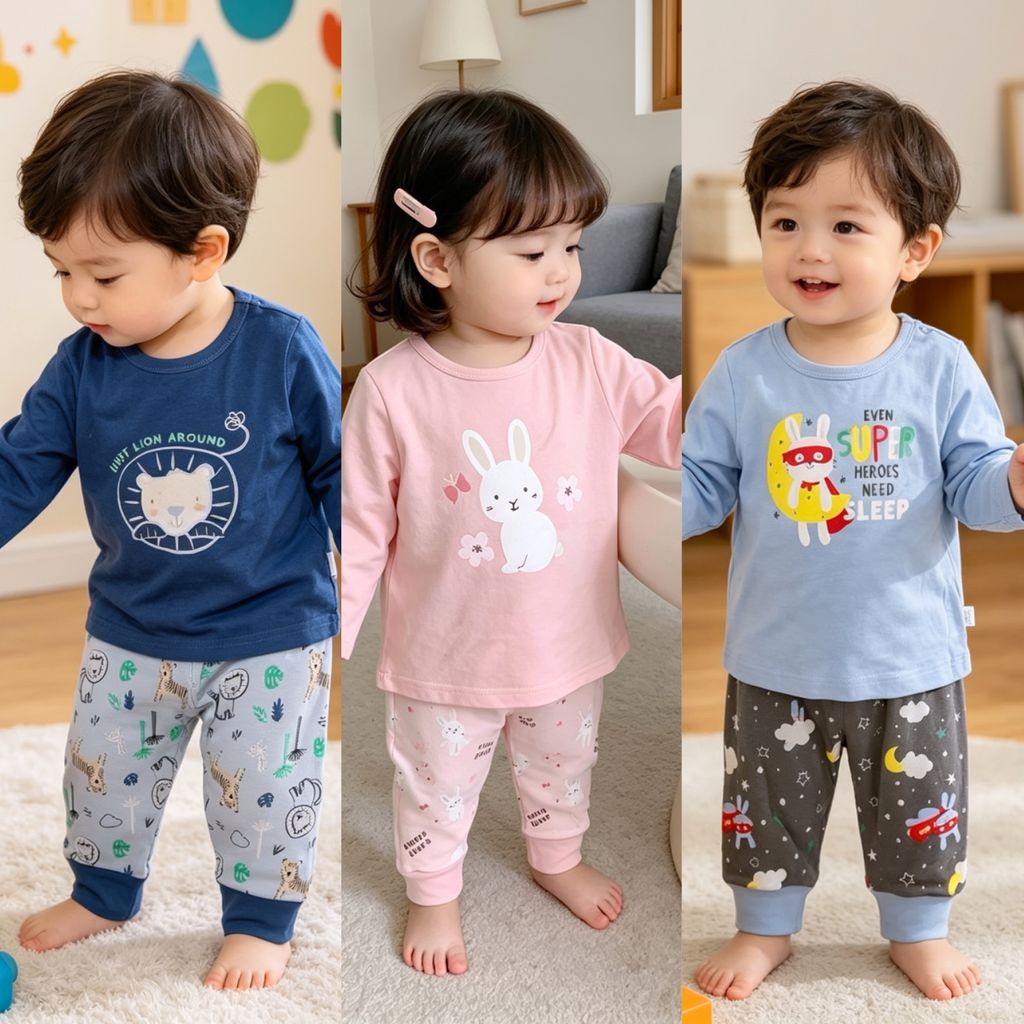[Kho Mỹ Đình]  (3-15kg) C6552 .Bộ dài tay xuất dư cho bé 3-36m