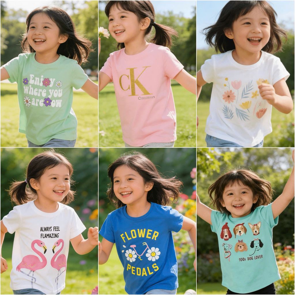 [Kho Mỹ Đình] 2-8y(10-32kg) 0659L L044 Áo phông dư xịn cho bé gái nhiều màu 