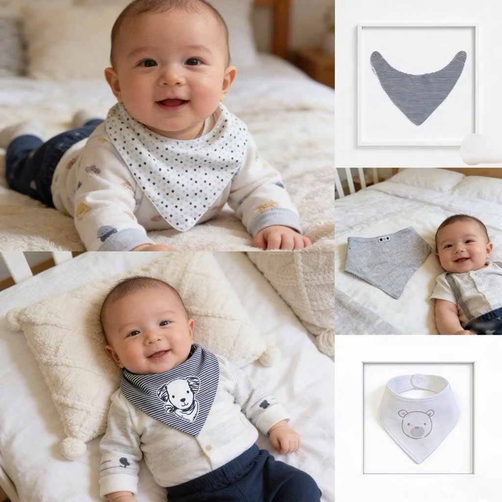 [Kho Mỹ Đình] C6104 NB-18m Yếm tam giác 5 màu size 