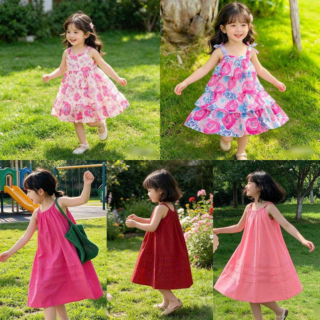 [Kho Mỹ Đình] (10-33kg) Váy 2 dây Rossie chính hãng cho bé gái sz 1-10y  E0280 MV2577 Mina2522 Mina