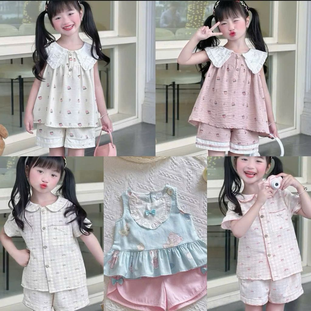 [Kho Mỹ Đình] 1-6y(9-26kg) OP Bộ mặc hè cho bé gái nhiều mẫu siêu xinh