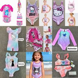 [Kho Mỹ Đình] Boi07 A1105 Set bộ bơi bé gái siêu xinh cho bé gái size 1-10y