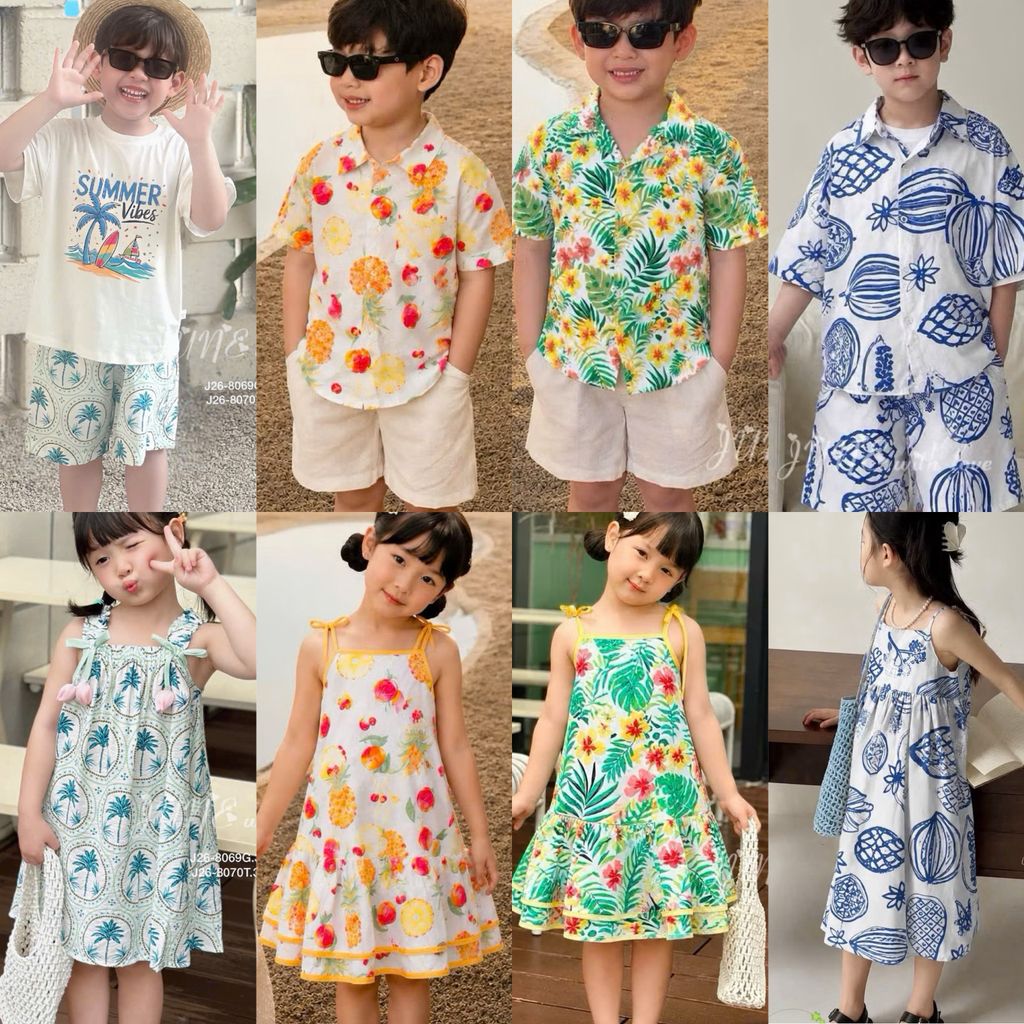 [Kho Mỹ Đình] 1-10y(10-40kg) Set đi biển cho bé trai, bé gái nhiều hoạ tiết xinh Sara June