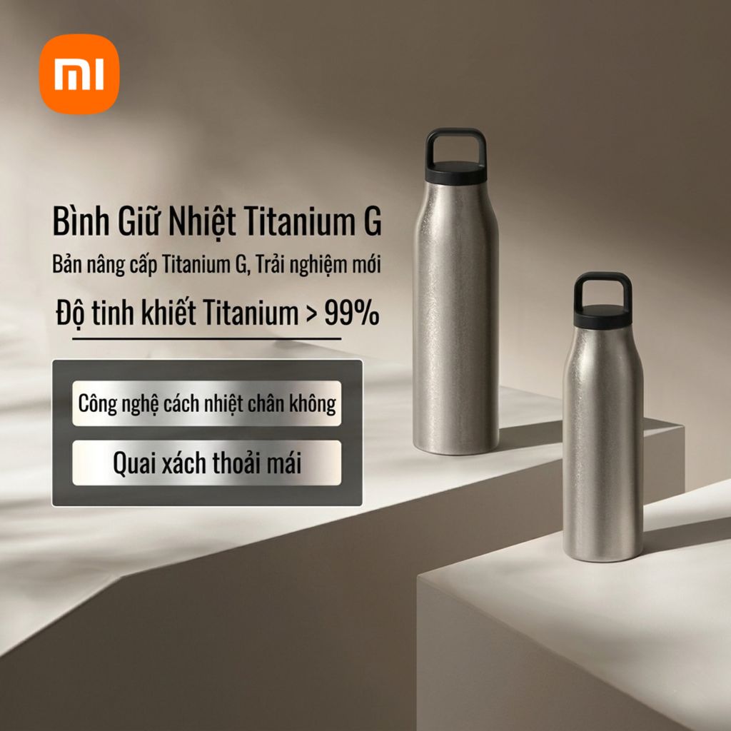 [Kho L.B] Bình Giữ Nhiệt 450ml Xiaomi Mijia Pure Titanium CUP G, vật liệu Titan siêu bền & an toàn