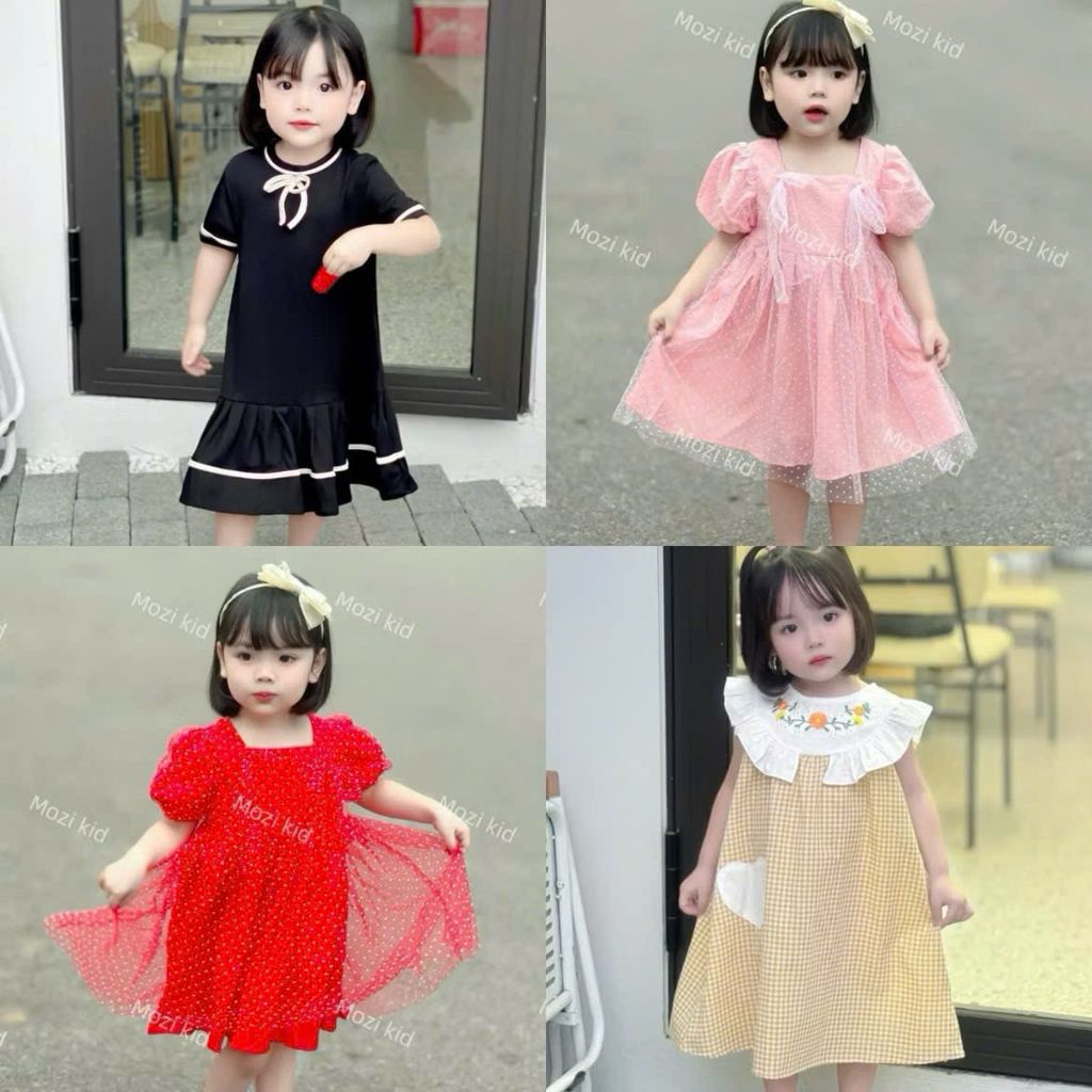 [Kho Mỹ Đình] 80-140(9-25kg) Mozi Váy bé gái mùa hè dễ thương