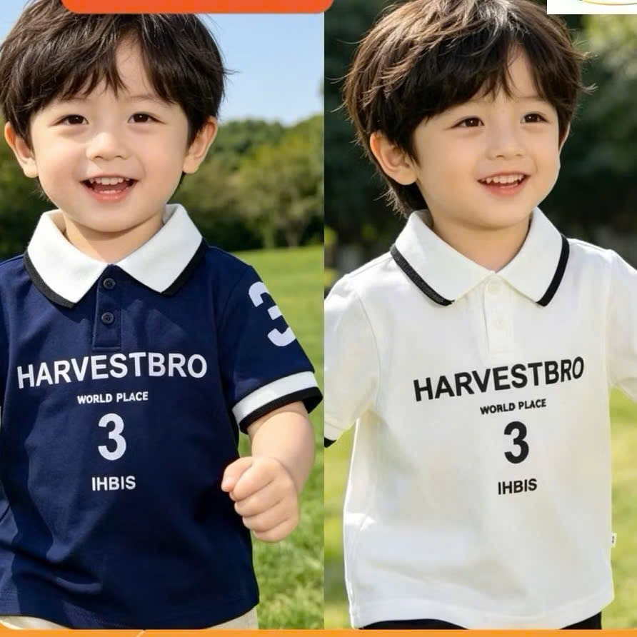[Kho Mỹ Đình] 1-6t(7-18kg) M69 Áo polo cộc tay cho bé trai vải da cá mềm mịn Mozi