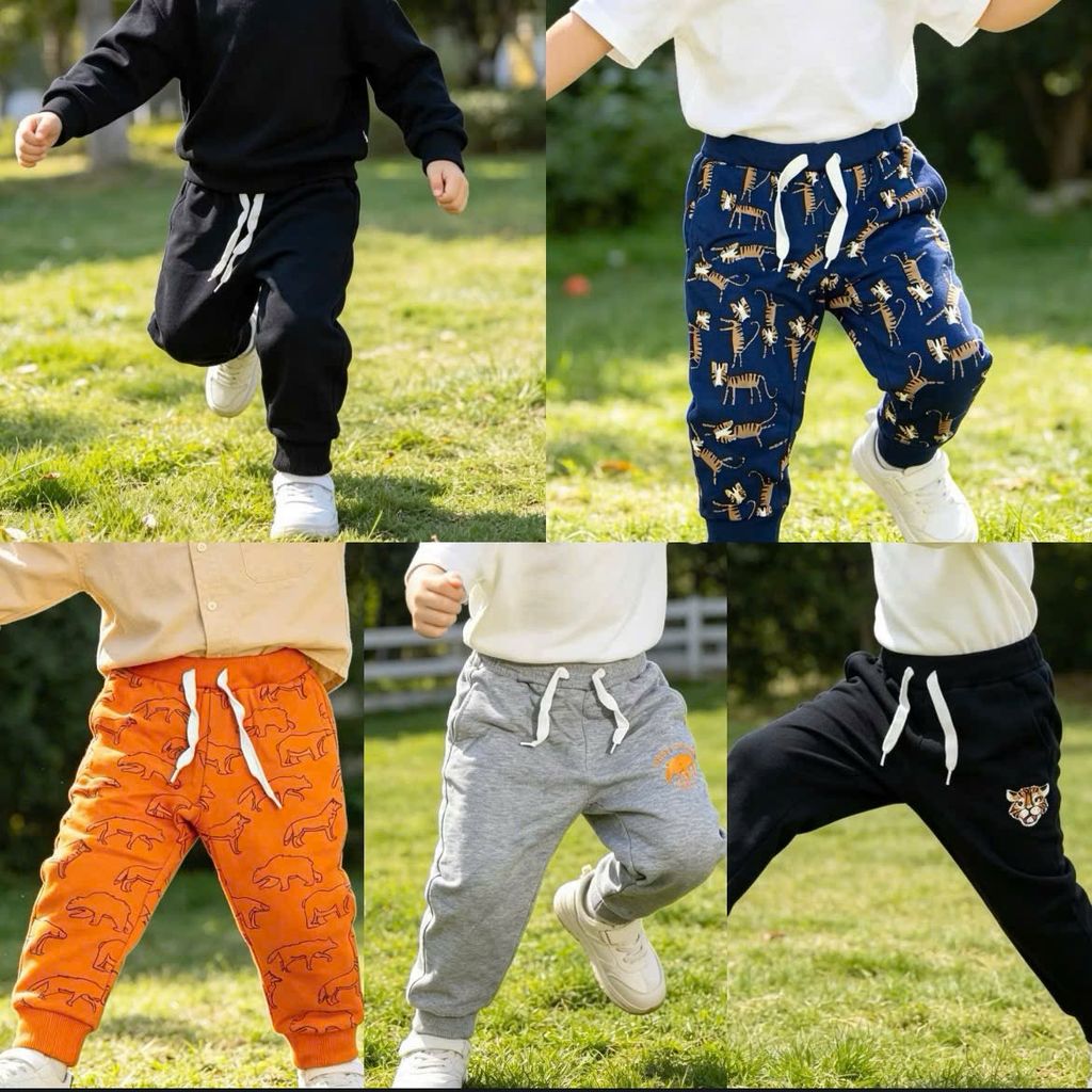 [Kho Mỹ Đình] 2-9y(13-35kg) L035 Quần nỉ dài cho bé trai mặc thu đông hàng xuất dư