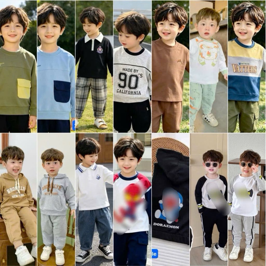 [Kho Mỹ Đình] 80-130(9-23kg) Áo và bộ bé trai mặc mùa đông ấm áp Bernie