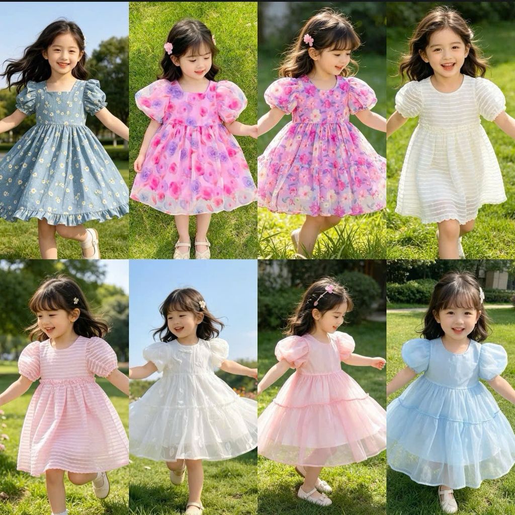 [Kho Mỹ Đình] 2-11y(10-36kg) Váy đầm bé gái nhiều mẫu xinh Mina