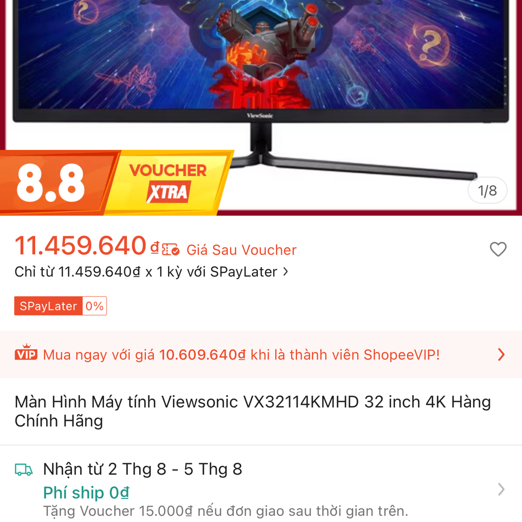 Kho Mỹ Đình -  Màn hình ViewSonic VX3211-4K-MHD 32 inch 4K Hàng đã qua sử dụng NOBOX