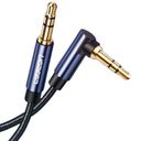 Dây âm thanh 3.5mm UGREEN AV112 Đầu vuông góc gập gpjn, vỏ bện vải sợi tổng hợp