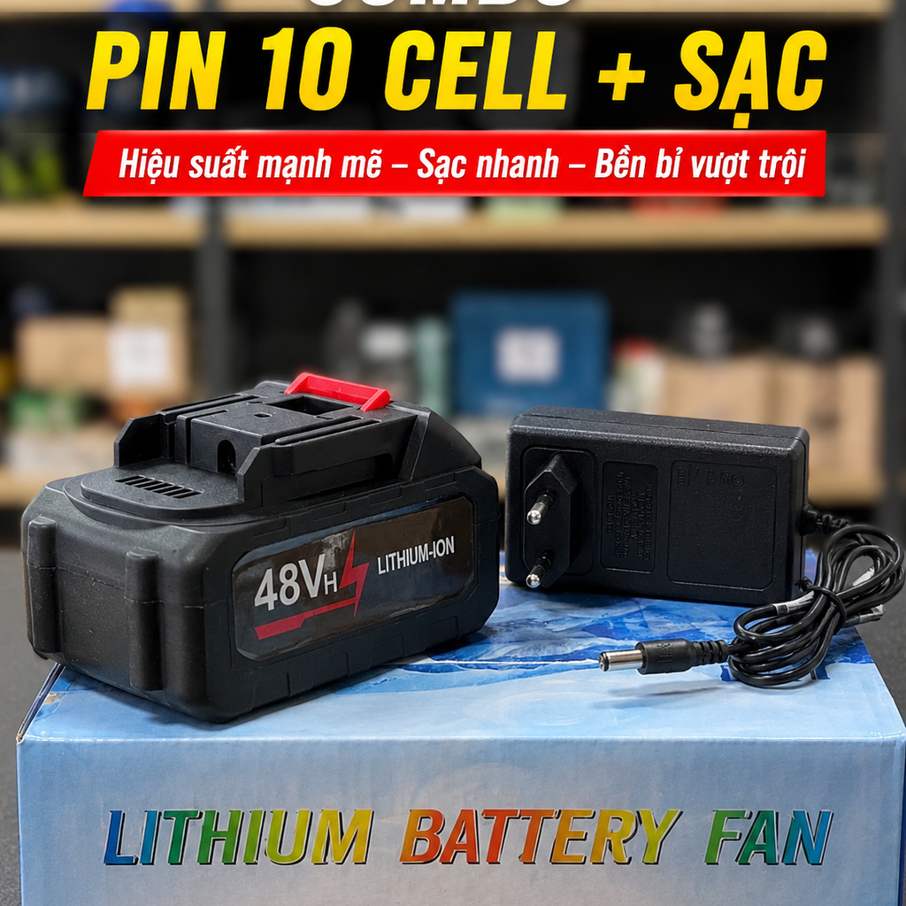 Combo Pin 10 Cell và Sạc