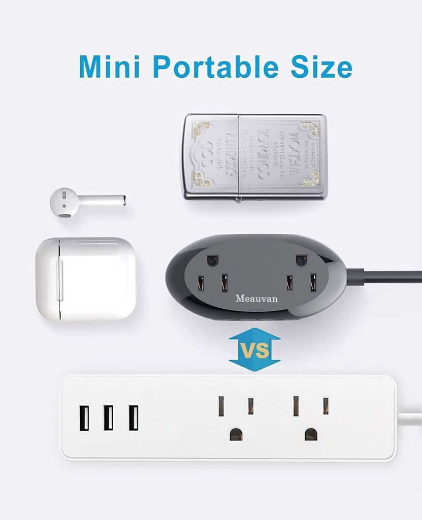 Ổ cắm điện đa năng Meauvan US06 (hàng Amazon Mỹ ), 2 ổ 220V , 2 USB-A + 1 USB-C - Ảnh 4