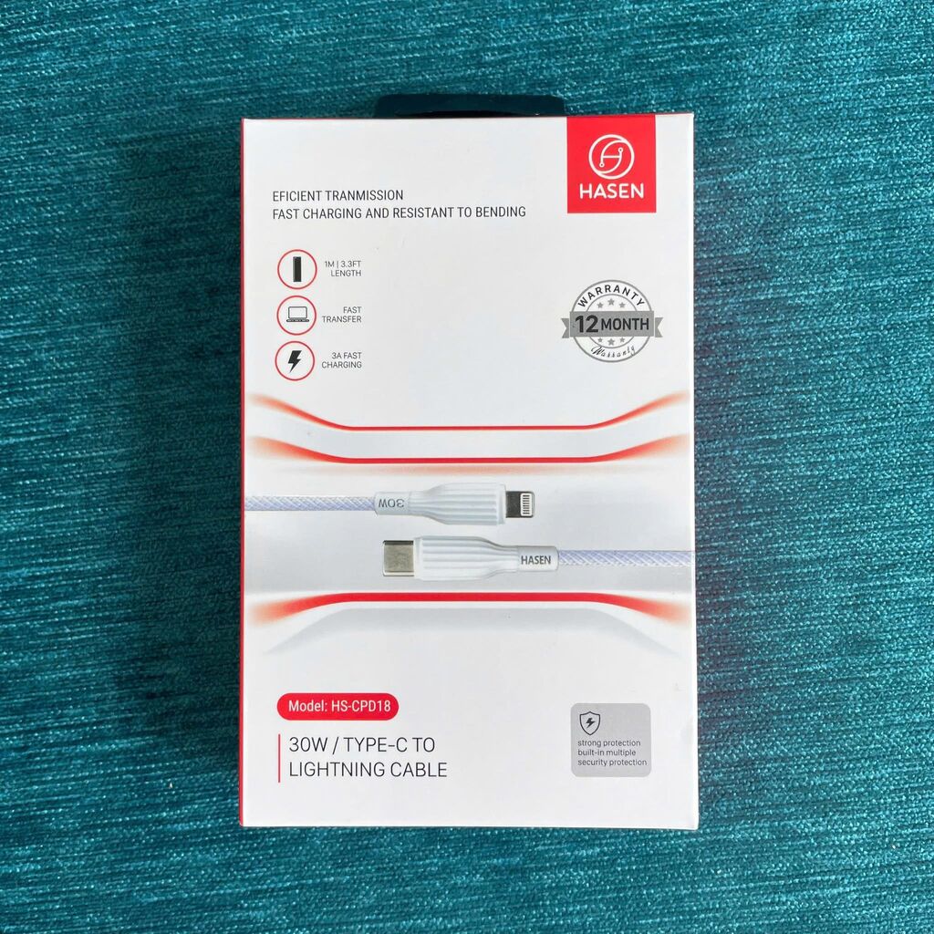 Cáp sạc nhanh HASEN HS-CPD18 (Type C-L 30w) dây dù trắng, 1m - Ảnh 7