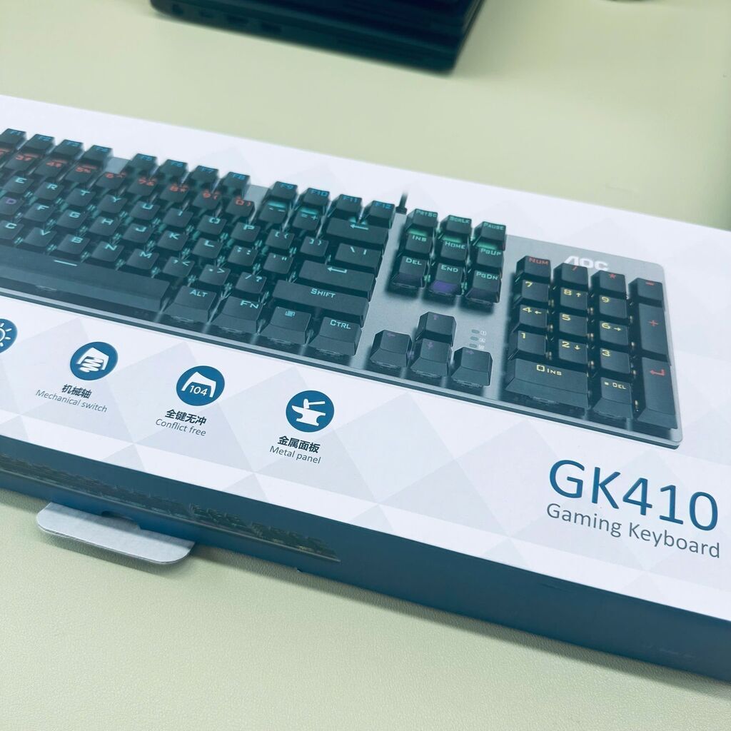 Bàn phím cơ AOC GK410 | 104 phím đèn RGB loại Blue Switch mặt đen cá tính dễ vệ sinh - Ảnh 7