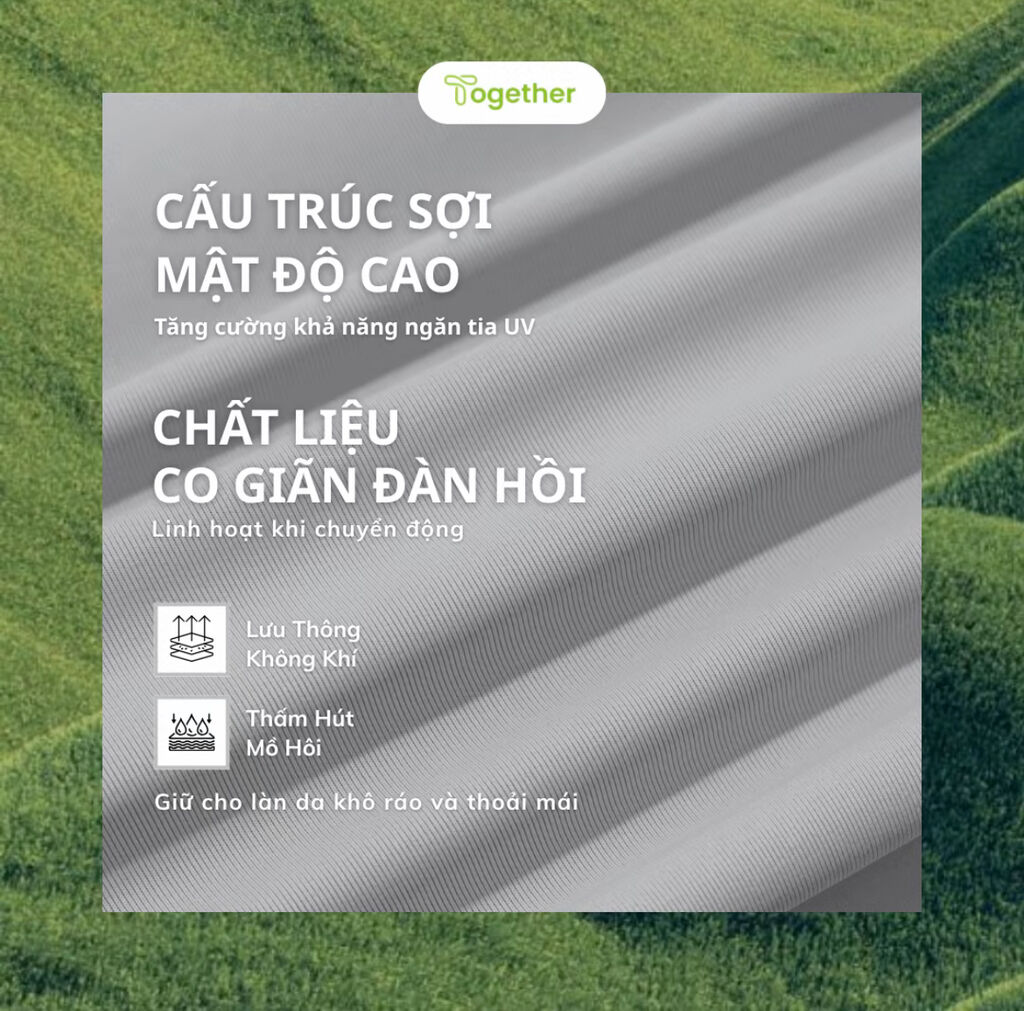 Áo Chống Nắng TOGETHER dáng ngắn cánh dơi,vải CoolTouch mát lạnh, co giãn,chống UV UPF50+ - Ảnh 4