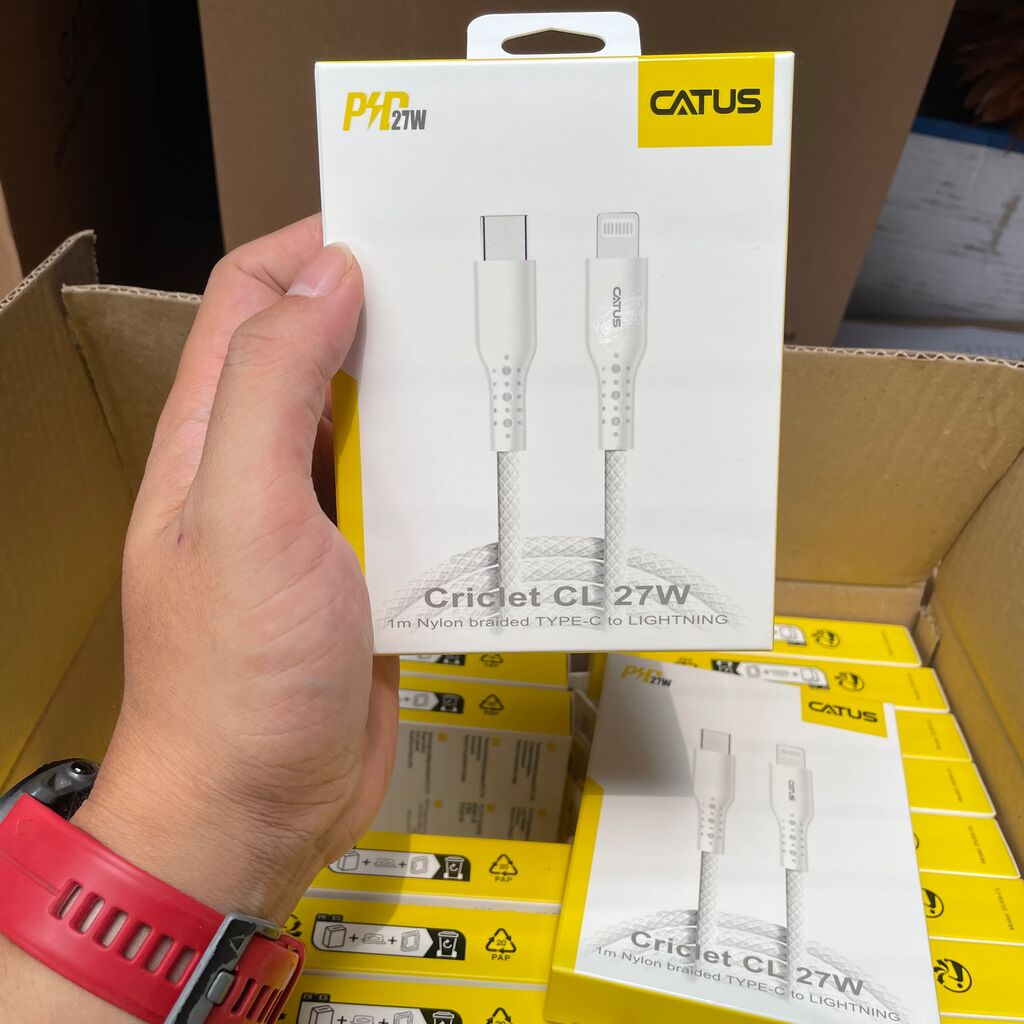 Cáp sạc nhanh PD 27W CATUS DU-CL06 (Type-C to L) dây dù trắng