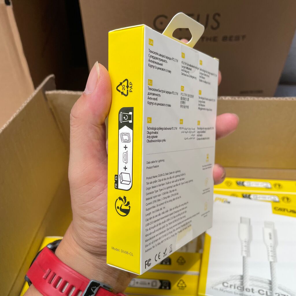 Cáp sạc nhanh PD 27W CATUS DU-CL06 (Type-C to L) dây dù trắng - Ảnh 2