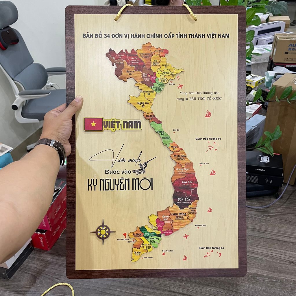 BẢN ĐỒ GỖ VIỆT NAM 34 TỈNH THÀNH