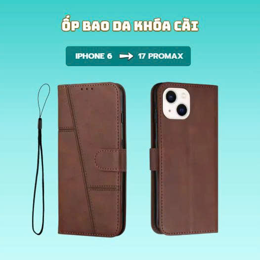 Bao da ốp lưng khóa cài nắp gập 2 mặt cho IPHONE 6 7 8 7PLUS 8PLUS X XSMAX ...15 16 pro promax cao c