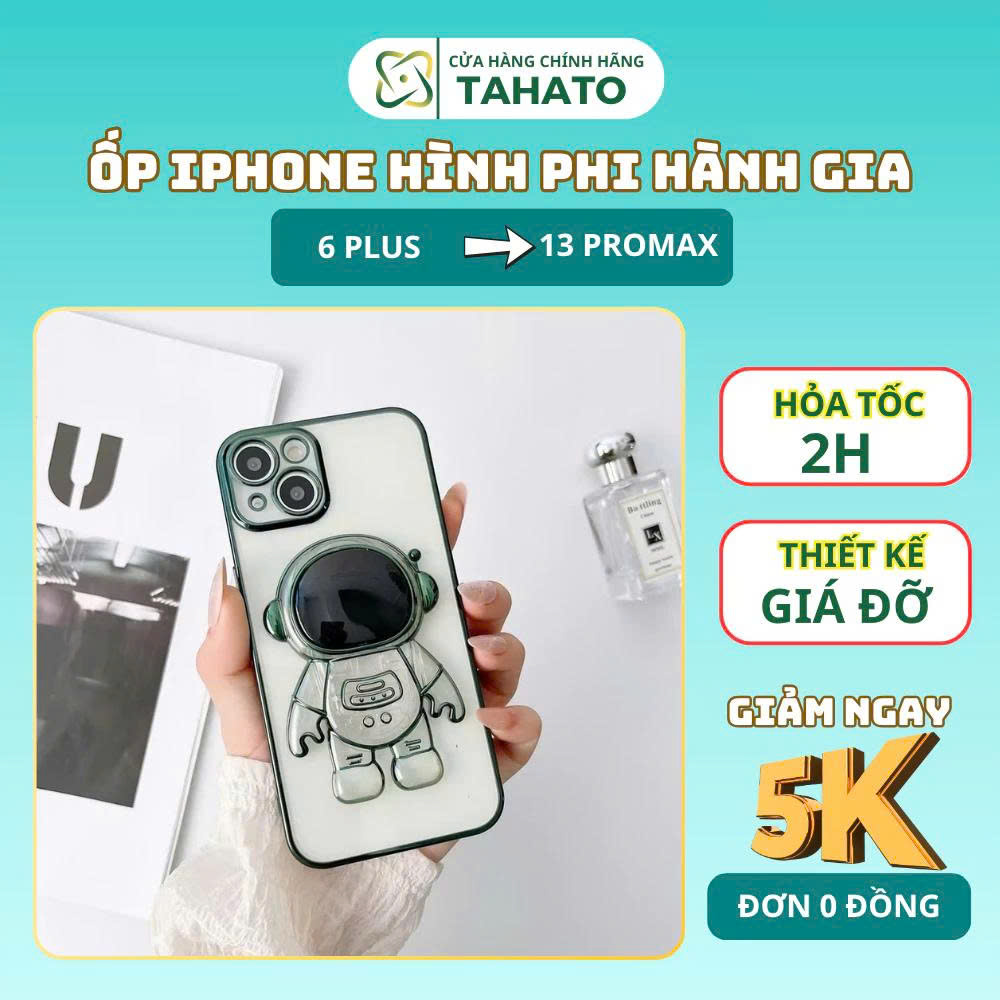 Ốp iphone phi hành gia trong, ốp điện thoại có giá đỡ xem phim cho các dòng iphone 6/7/8/x/xsmax/11/