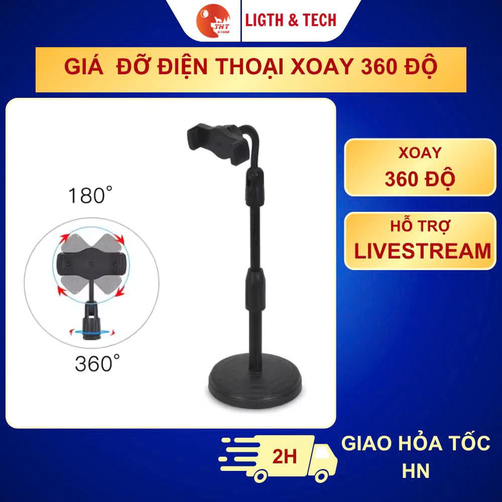 Giá đỡ điện thoại đa năng, kẹp điện thoại xoay 360độ để bàn siêu tiện lợi THT hỗ trợ livestream,...