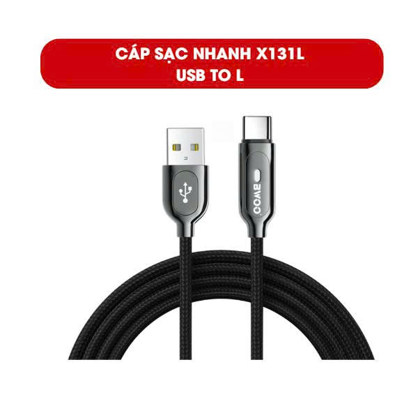 Cáp sạc nhanh iphone X131L bóc dù chính hãng Bwoo USB TO L Cáp sạc iphone cho máy từ 6 đến 14 promax