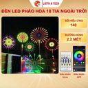 Đèn LED Hình Pháo Hoa Ngoài Trời 18 tia THT đường kính 2,2m chống nước Trang Trí Nhà,Ban Công,Tết...